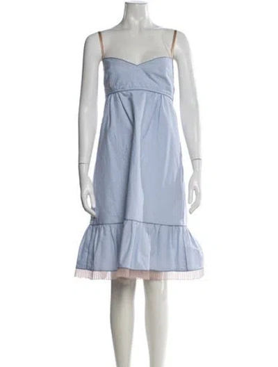 Pre-owned Marc Jacobs Strapless Knee-length Dress In Blue