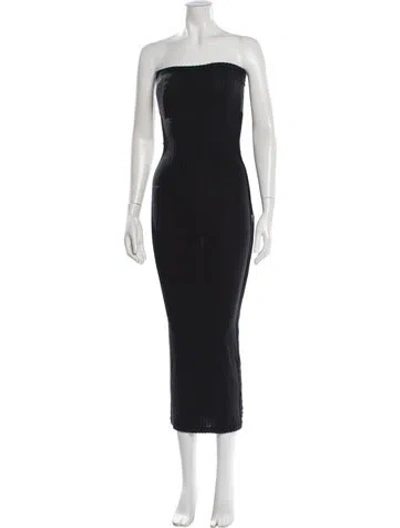 Pre-owned Marc Jacobs Strapless Midi Length Dress In Black