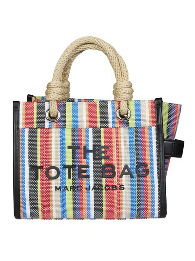 Marc Jacobs Stripe Mesh Rope Small Tote Bag In Rosso
