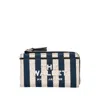 Marc Jacobs Stripe Top Zip-wallet In Blue