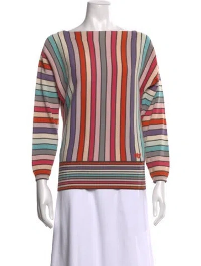 Pre-owned Marc Jacobs Striped Bateau Neckline Sweater In Multicolor