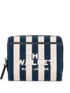 Marc Jacobs Striped Canvas Mini Compact Wallet In Blue