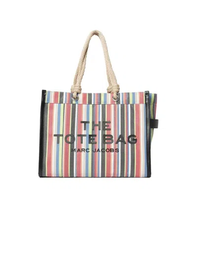 Marc Jacobs Striped Canvas Tote Bag In Multicolor