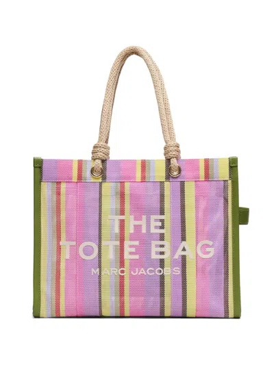 Marc Jacobs Striped Canvas Tote Bag In Multi