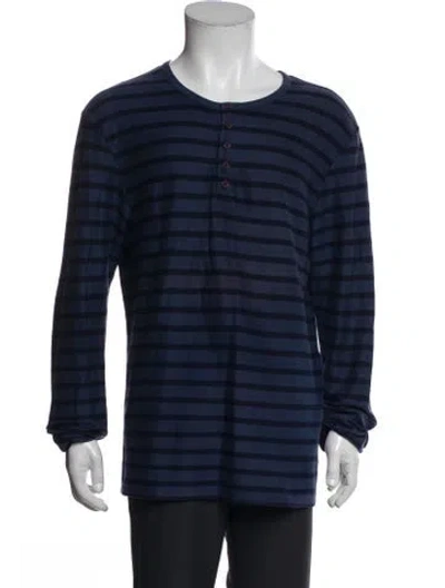 Pre-owned Marc Jacobs Striped Crew Neck Cardigan In Blue