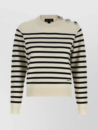 MARC JACOBS STRIPED CREW NECK LONG SLEEVE SWEATER