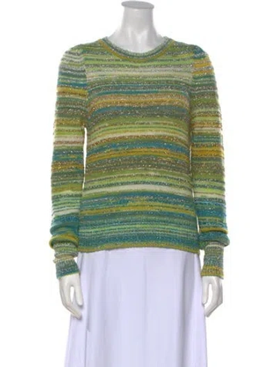 Pre-owned Marc Jacobs Striped Crew Neck Sweater In Green