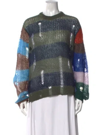 Pre-owned Marc Jacobs Striped Crew Neck Sweater In Green