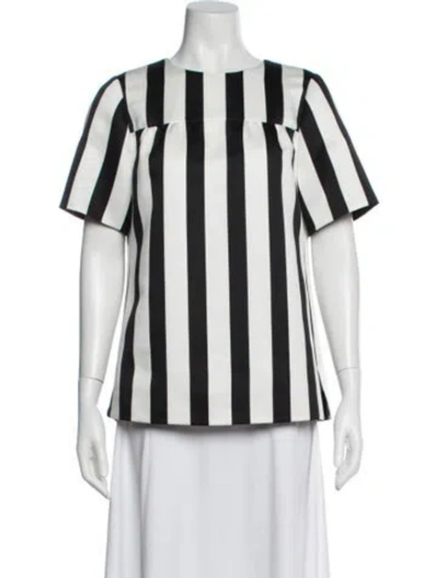 Pre-owned Marc Jacobs Striped Crew Neck Top In White