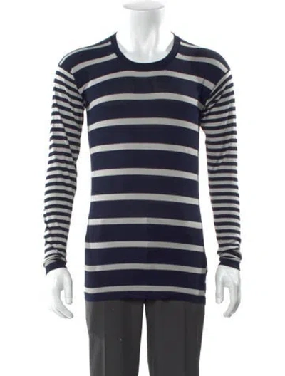 Pre-owned Marc Jacobs Striped Crew Neck T-shirt In Blue