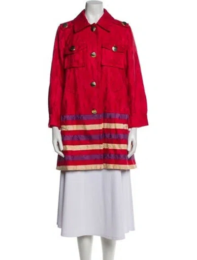 Pre-owned Marc Jacobs Striped Denim Jacket In Red