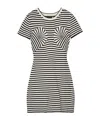 Marc Jacobs Womens Seamed-up Stripe Knitted Mini Dress Black And White In White