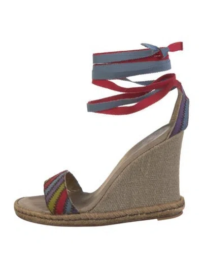 Pre-owned Marc Jacobs Striped Espadrilles In Purple