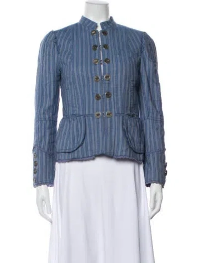 Pre-owned Marc Jacobs Striped Evening Jacket In Blue