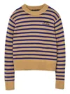 Marc Jacobs Striped Sweater With Floral Embellishments In Multi