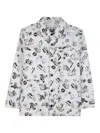 Marc Jacobs Striped Graphic-print Jacket In White
