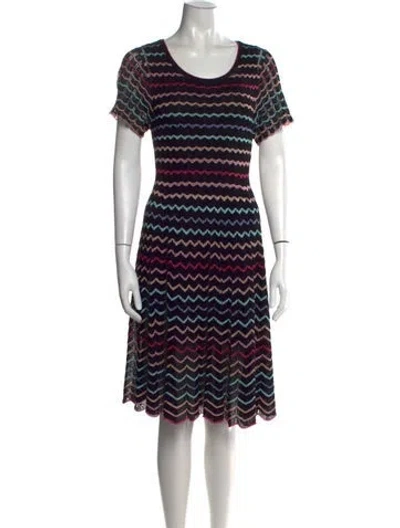 Pre-owned Marc Jacobs Striped Knee-length Dress In Black