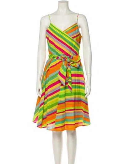 Pre-owned Marc Jacobs Striped Knee-length Dress In Green