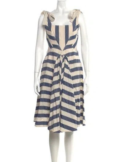 Pre-owned Marc Jacobs Striped Knee-length Dress In Neutral