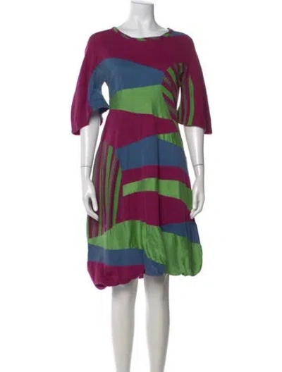 Pre-owned Marc Jacobs Striped Knee-length Dress In Purple