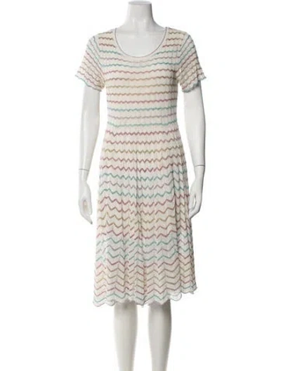 Pre-owned Marc Jacobs Striped Knee-length Dress In White