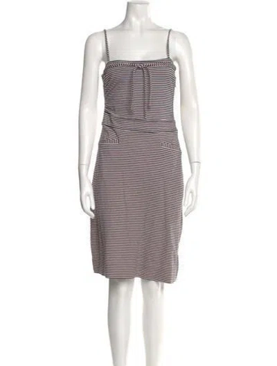 Pre-owned Marc Jacobs Striped Knee-length Dress In White