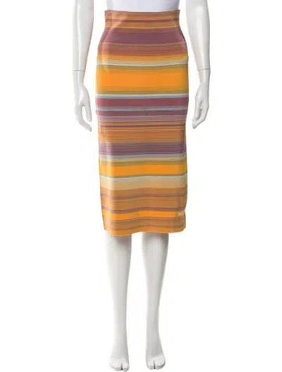 Pre-owned Marc Jacobs Striped Knee-length Skirt In Orange