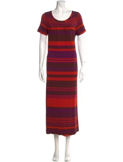 Pre-owned Marc Jacobs Striped Long Dress In Brown