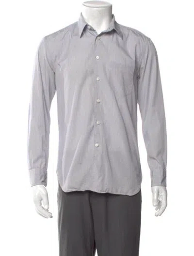 Pre-owned Marc Jacobs Striped Long Sleeve Dress Shirt In Gray
