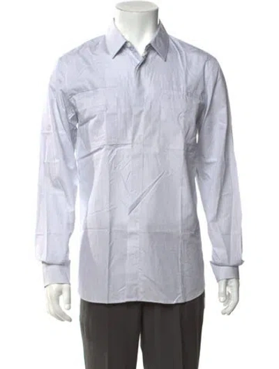 Pre-owned Marc Jacobs Striped Long Sleeve Dress Shirt In White