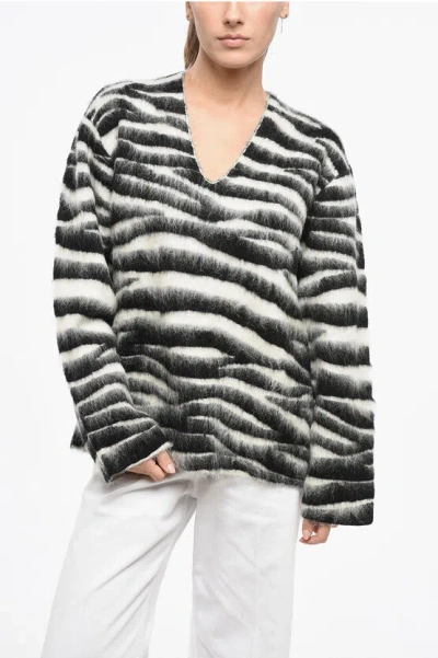 MARC JACOBS Striped Merino Wool Crew-neck Sweater