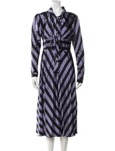 Pre-owned Marc Jacobs Striped Midi Length Dress In Blue