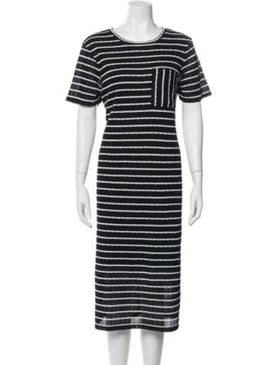 Pre-owned Marc Jacobs Striped Midi Length Dress In Gray