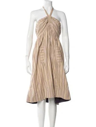 Pre-owned Marc Jacobs Striped Midi Length Dress In Neutral