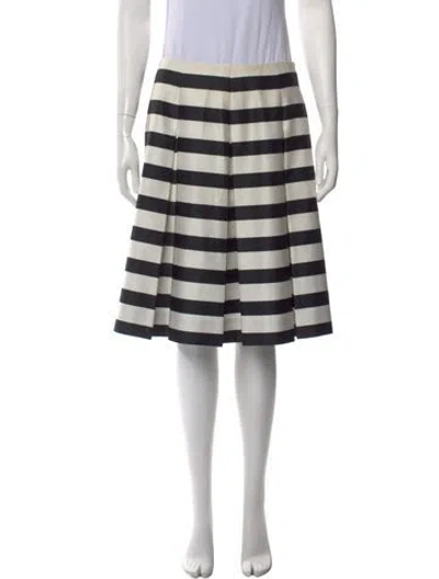 Pre-owned Marc Jacobs Striped Midi Length Skirt In Black