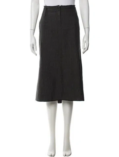 Pre-owned Marc Jacobs Striped Midi Length Skirt In Gray