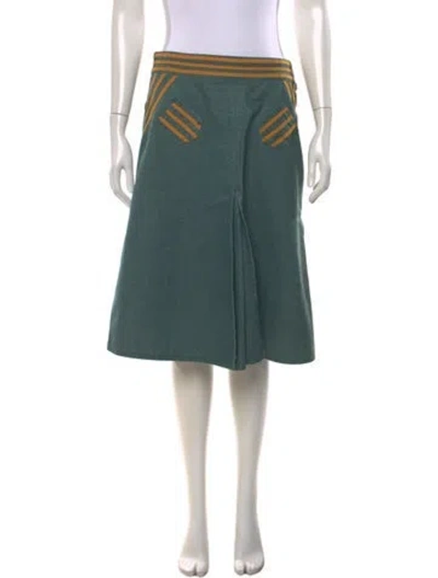 Pre-owned Marc Jacobs Striped Midi Length Skirt In Green