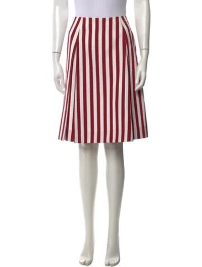 Pre-owned Marc Jacobs Striped Midi Length Skirt W/ Tags In Red