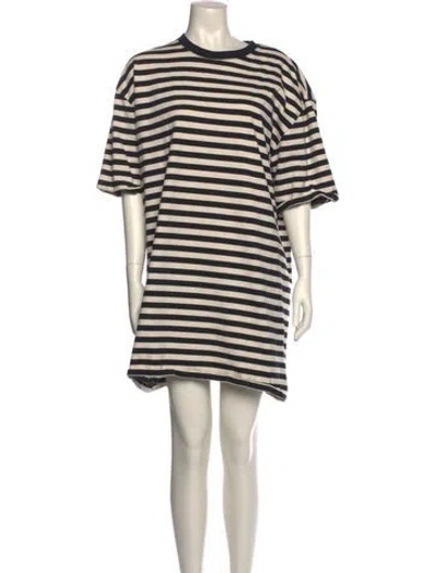 Pre-owned Marc Jacobs Striped Mini Dress In Black
