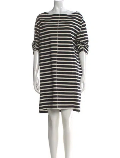 Pre-owned Marc Jacobs Striped Mini Dress In Black