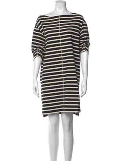 Pre-owned Marc Jacobs Striped Mini Dress In Black