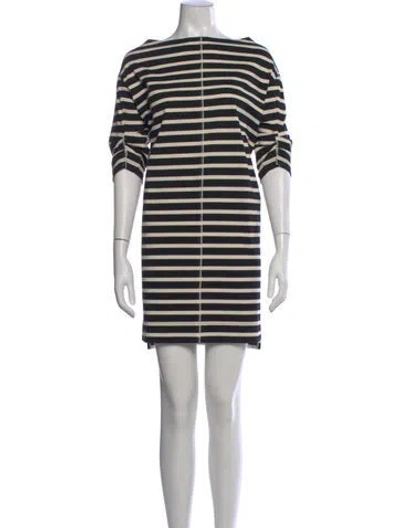 Pre-owned Marc Jacobs Striped Mini Dress In Black