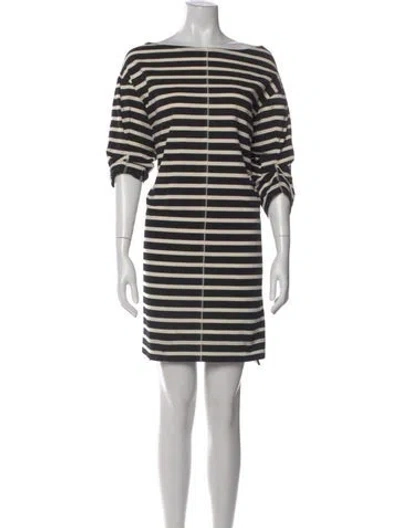 Pre-owned Marc Jacobs Striped Mini Dress In Black