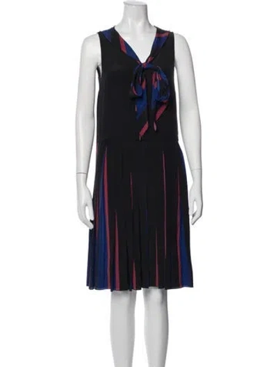 Pre-owned Marc Jacobs Striped Mini Dress In Black