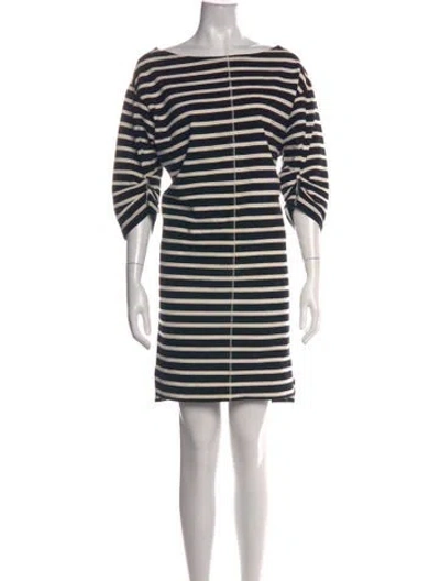 Pre-owned Marc Jacobs Striped Mini Dress In Black