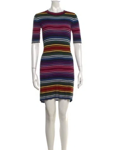 Pre-owned Marc Jacobs Striped Mini Dress In Black