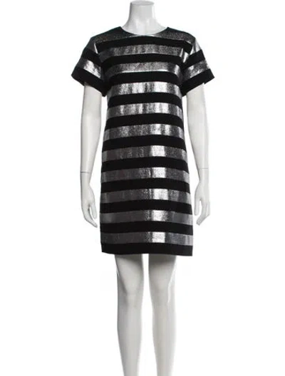 Pre-owned Marc Jacobs Striped Mini Dress In Black/metallic