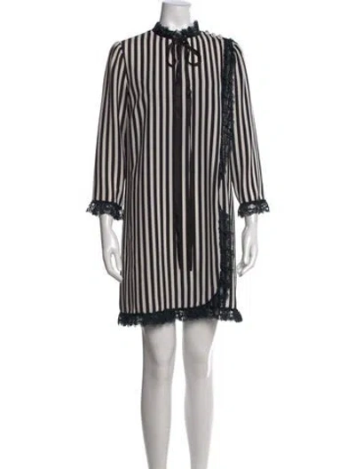 Pre-owned Marc Jacobs Striped Mini Dress In Black/white