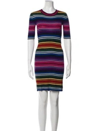 Pre-owned Marc Jacobs Striped Mini Dress In Blue