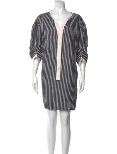 Pre-owned Marc Jacobs Striped Mini Dress In Green
